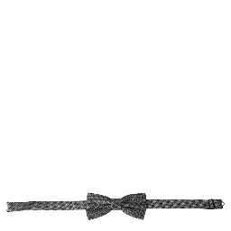 Gray Silk Patterned Adjustable Neck Men Papillon Bow Tie