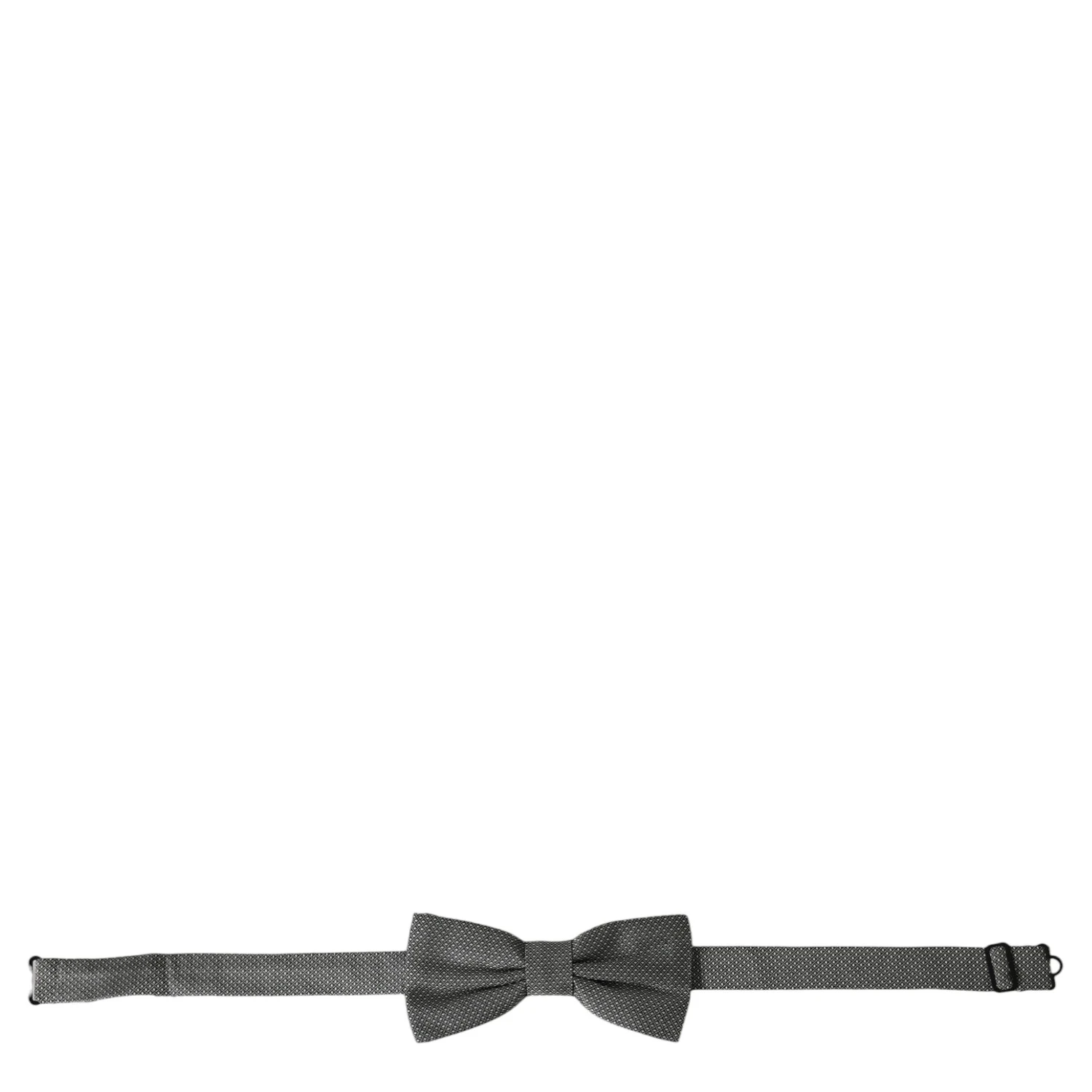 Gray Silk Patterned Adjustable Neck Men Papillon Bow Tie