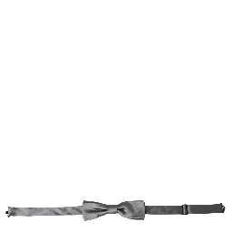 Gray Satin Silk Adjustable Neck Men Papillon Bow Tie