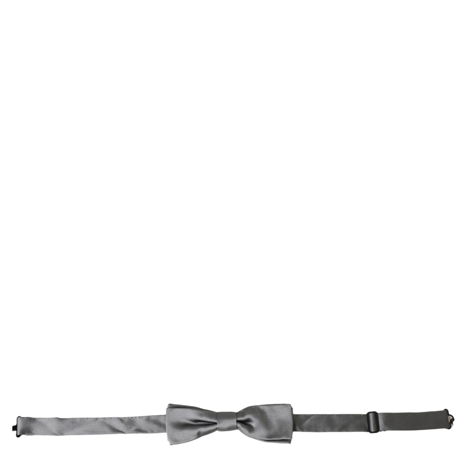 Gray Satin Silk Adjustable Neck Men Papillon Bow Tie