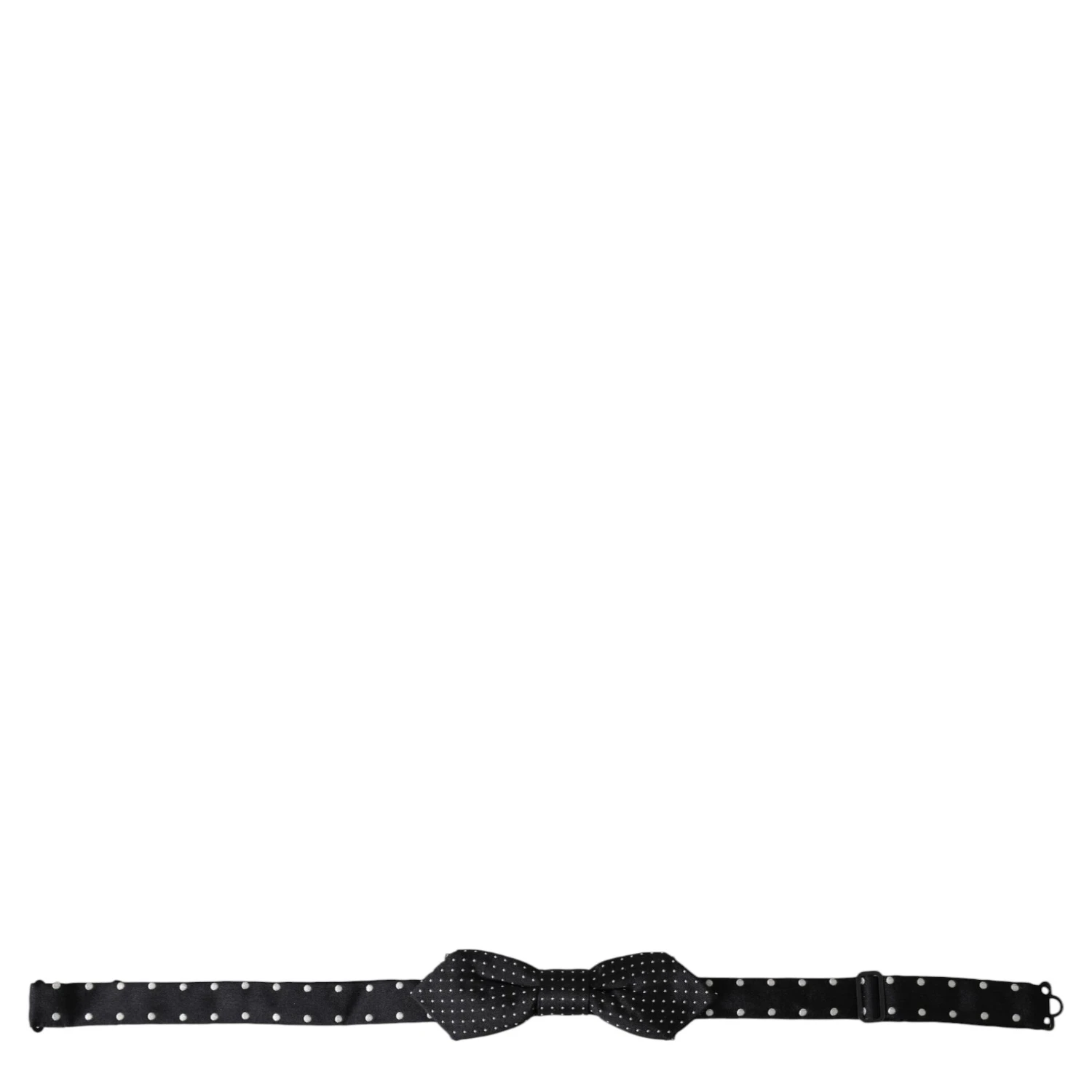 Black Silk Polka Dot Adjustable Neck Men Papillon Bow Tie