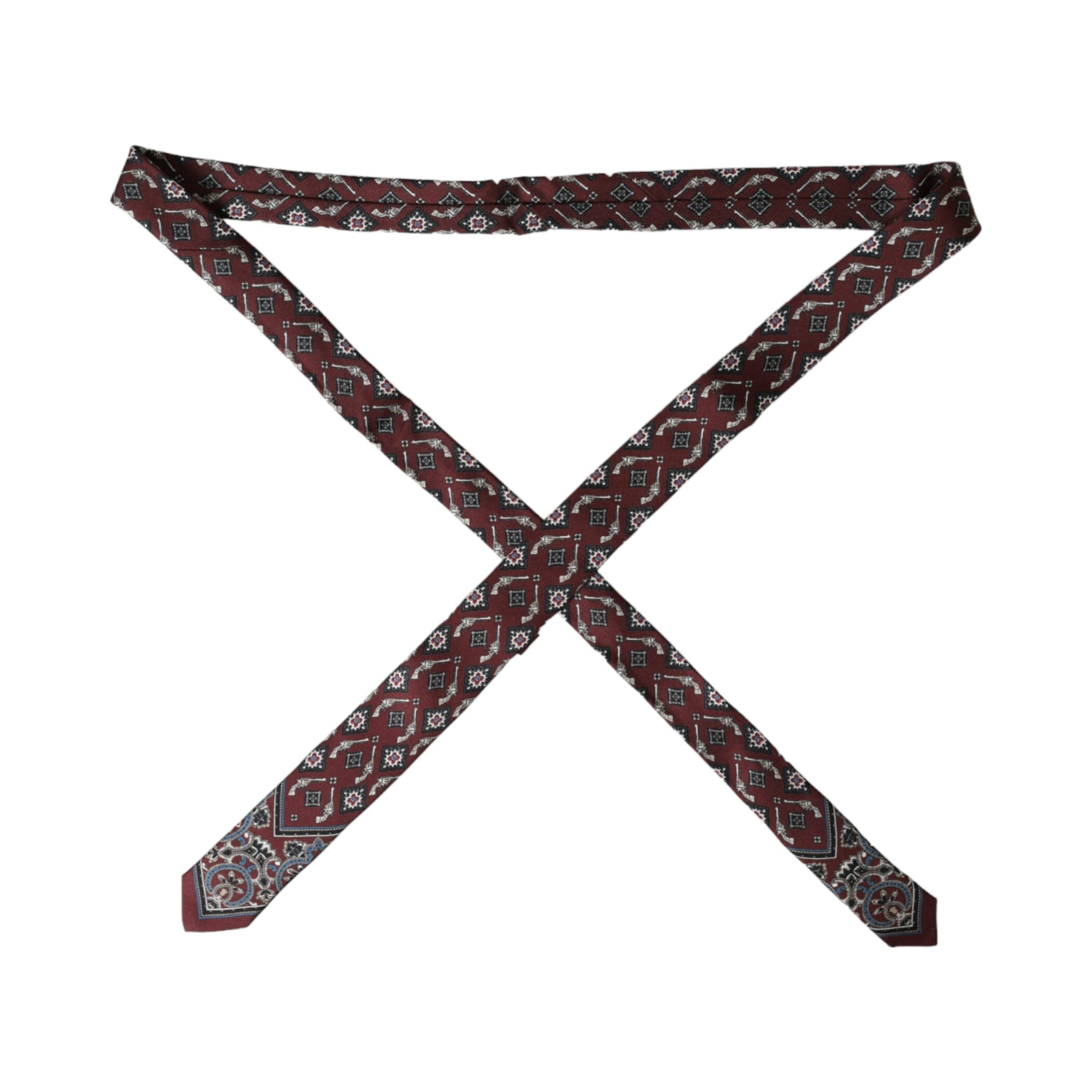 Bordeaux Printed 100% Silk Adjustable Men Tie
