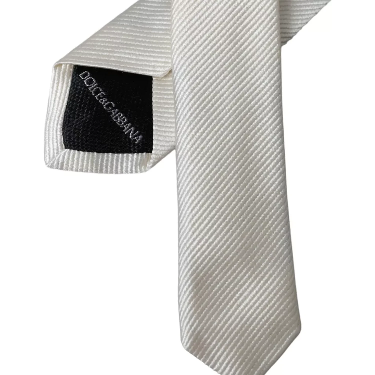 White Solid 100% Silk Adjustable Tie