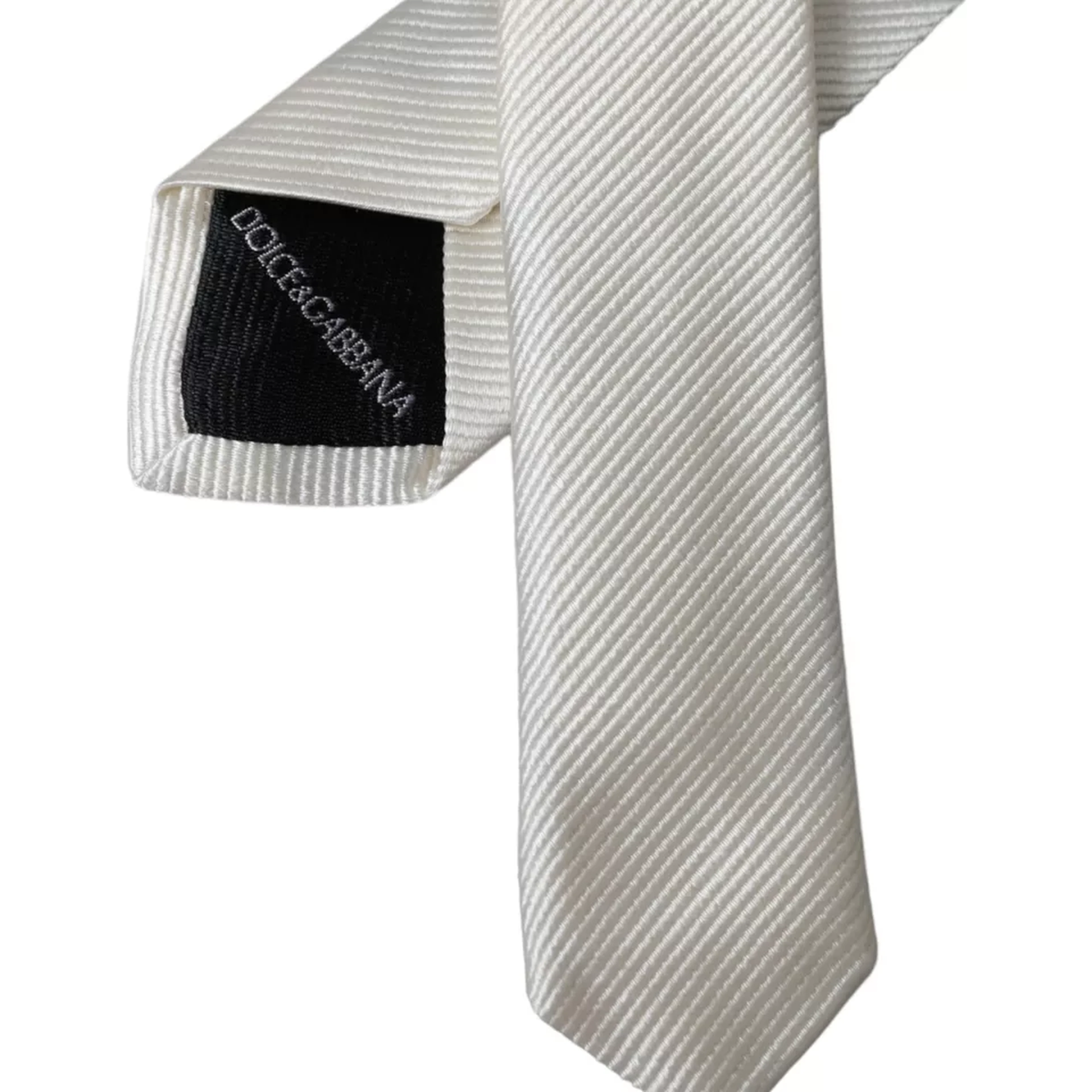 White Solid 100% Silk Adjustable Tie