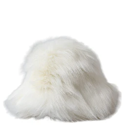 White Acrylic Fur Womens Bucket Hat