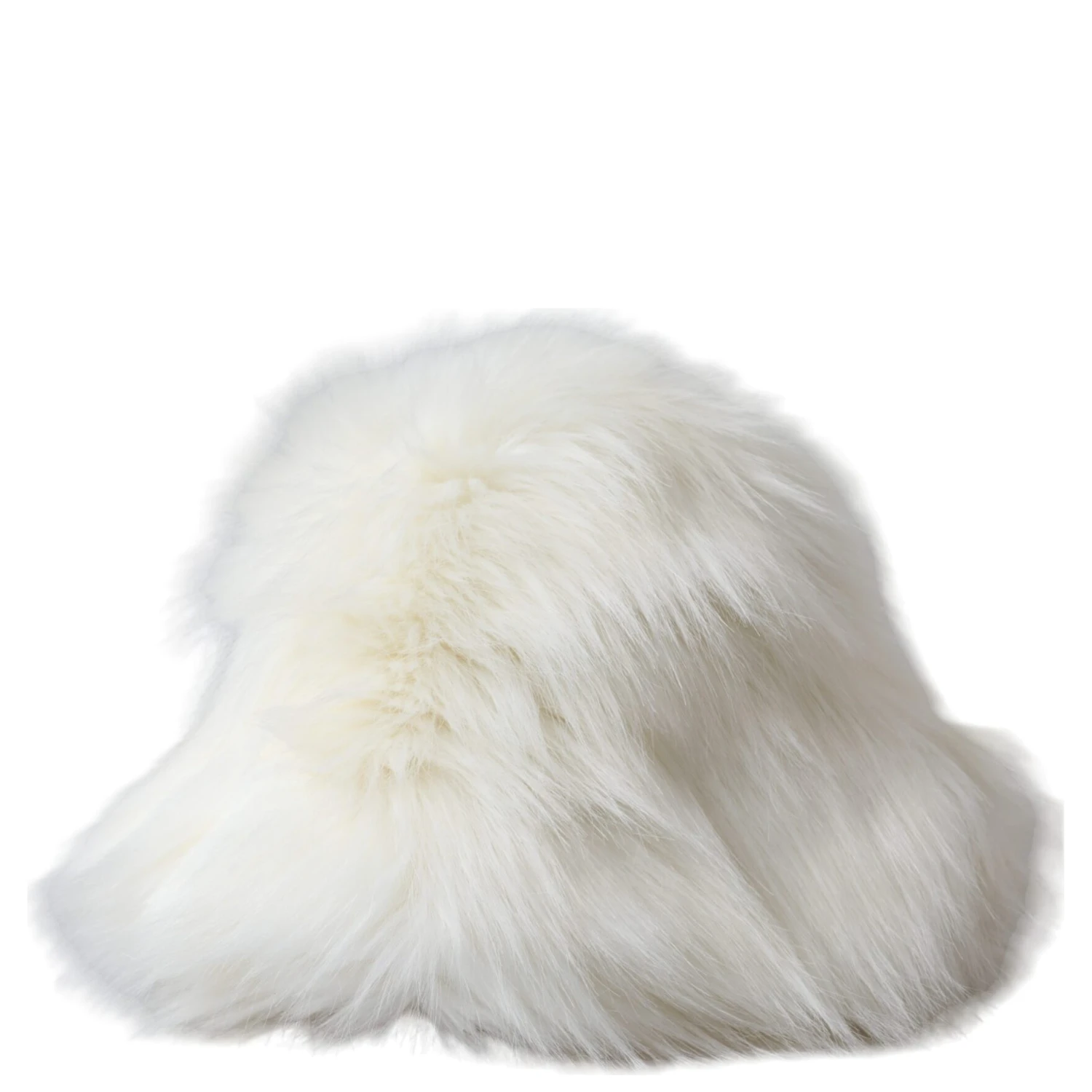 White Acrylic Fur Womens Bucket Hat