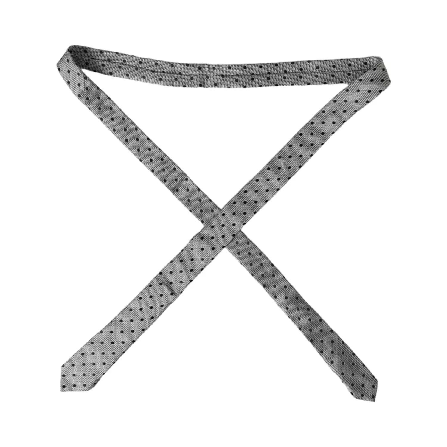 Black White Dot Fantasy Silk Adjustable Men Tie
