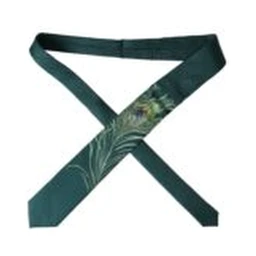 Green Printed 100% Silk Adjustable Men Tie