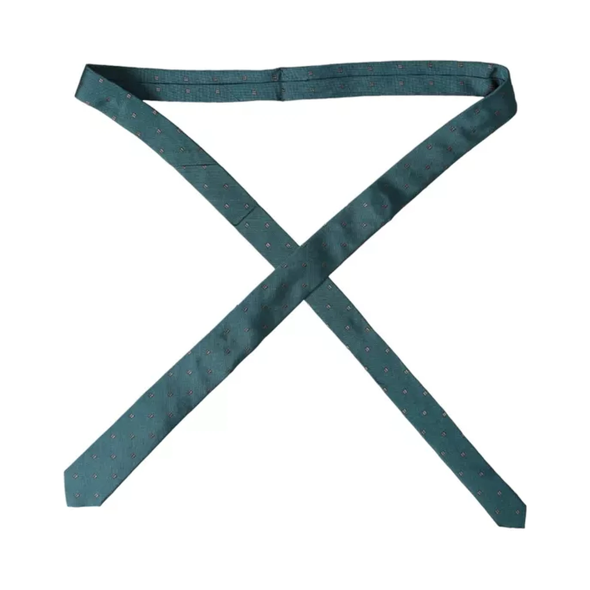 Green Patterned Silk Adjustable Men Tie