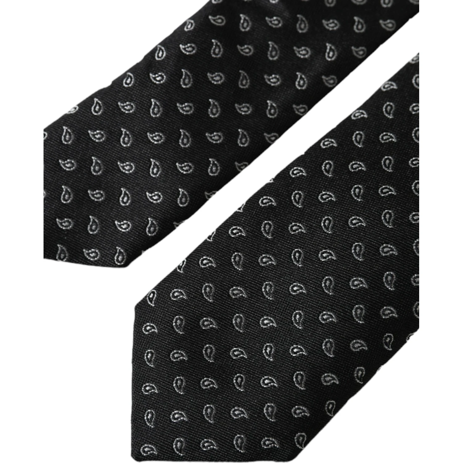 Black Jacquard Patterned Silk Adjustable Men Tie