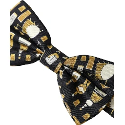 Black Silk Cocktail Adjustable Neck Men Bow Tie