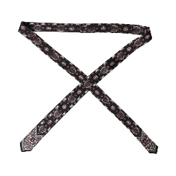 Black Printed 100% Silk Adjustable Men Tie