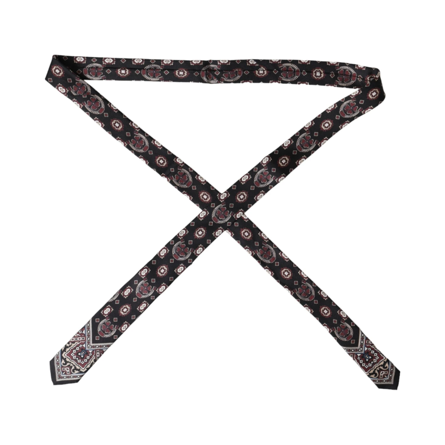 Black Printed 100% Silk Adjustable Men Tie