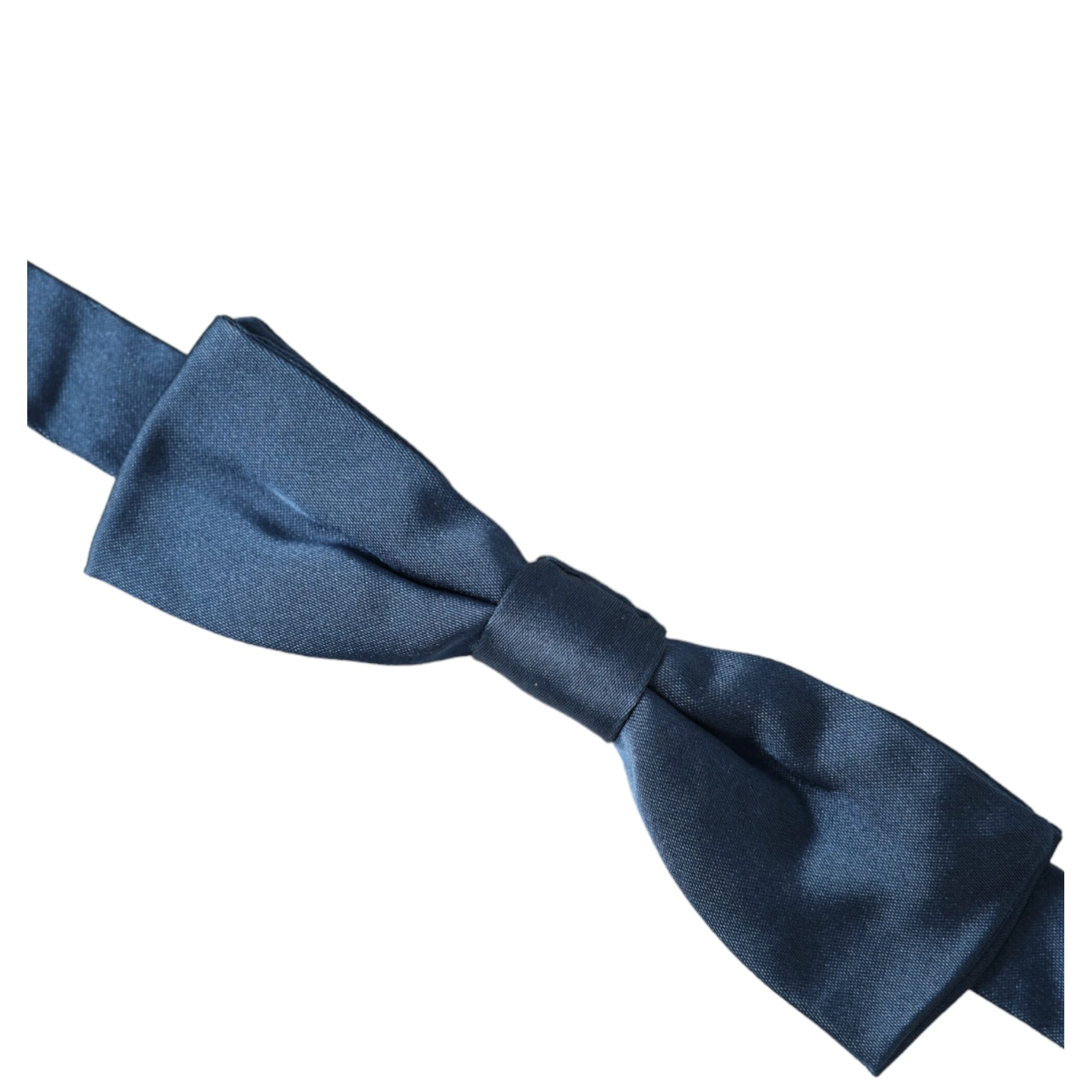 Blue Satin Silk Adjustable Neck Men Bow Tie
