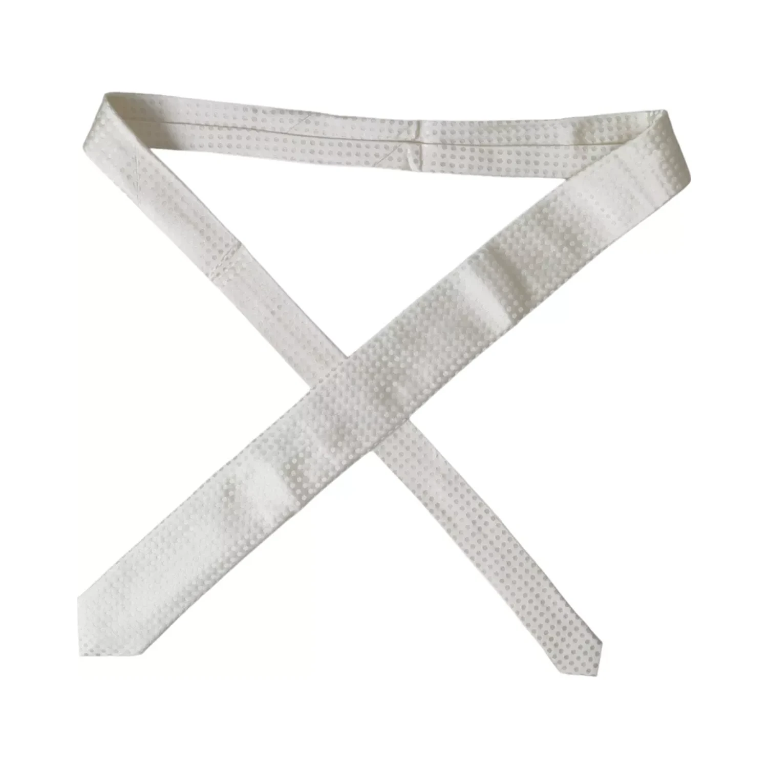 White Dotted Silk Classic Adjustable Men Tie