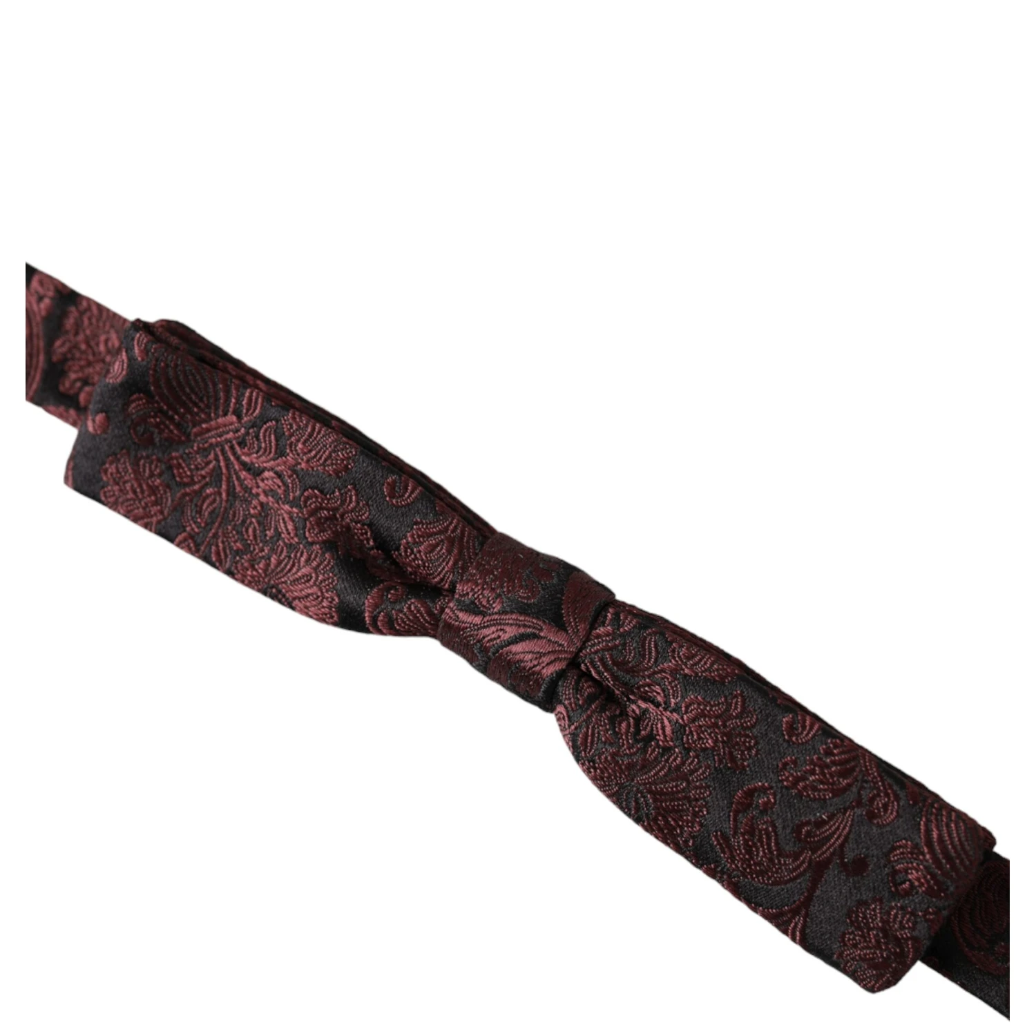 Maroon Floral Silk Adjustable Neck Men Bow Tie