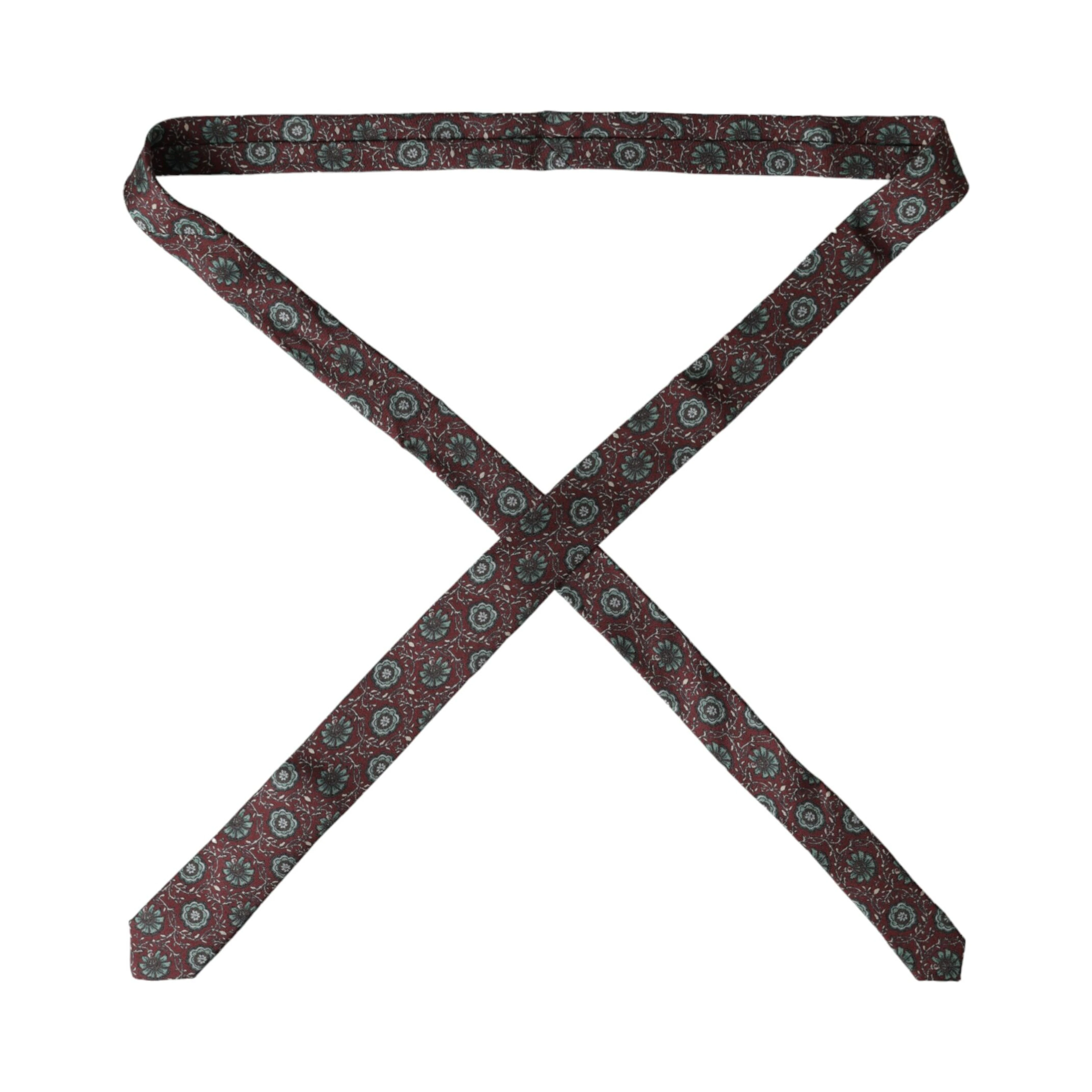 Maroon Floral 100% Silk Adjustable Men Tie