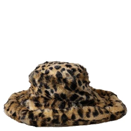 Brown Leopard Fur Women Bucket Hat
