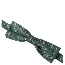 Mint Green Floral Adjustable Neck Men Bow Tie