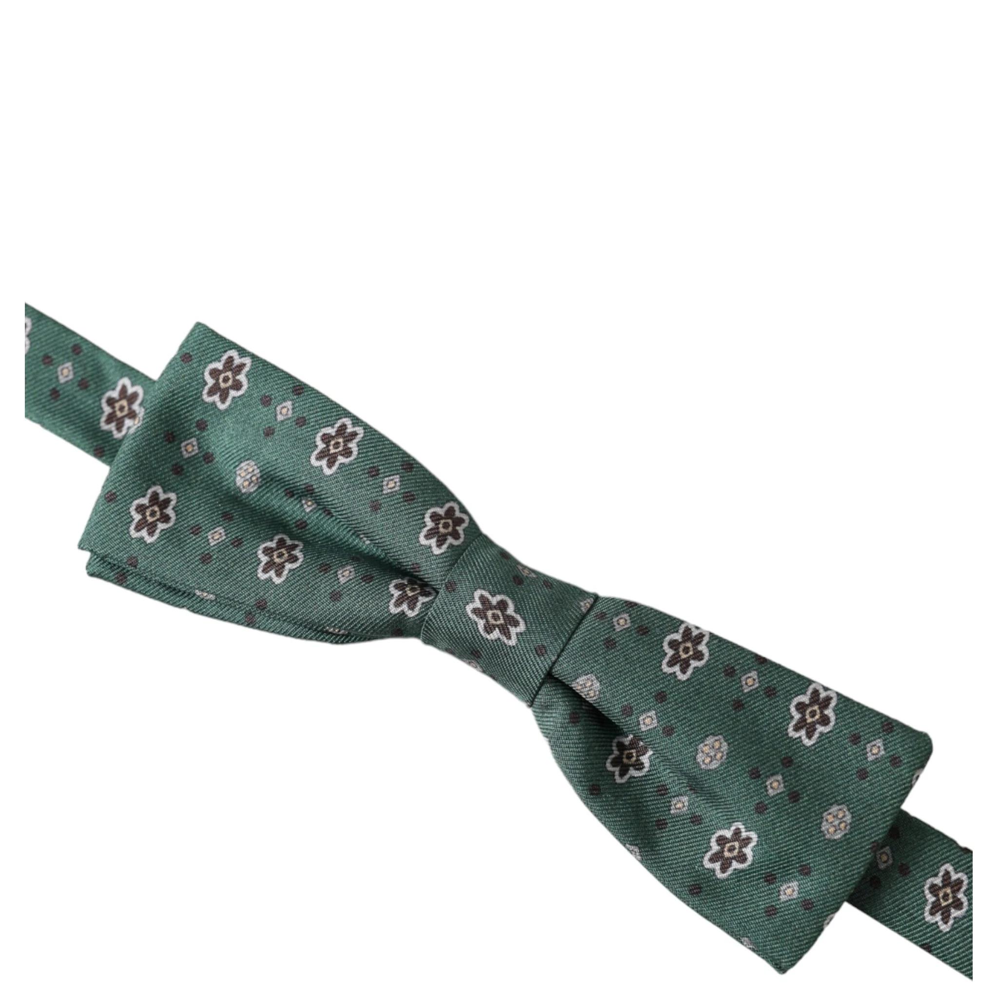 Mint Green Floral Adjustable Neck Men Bow Tie