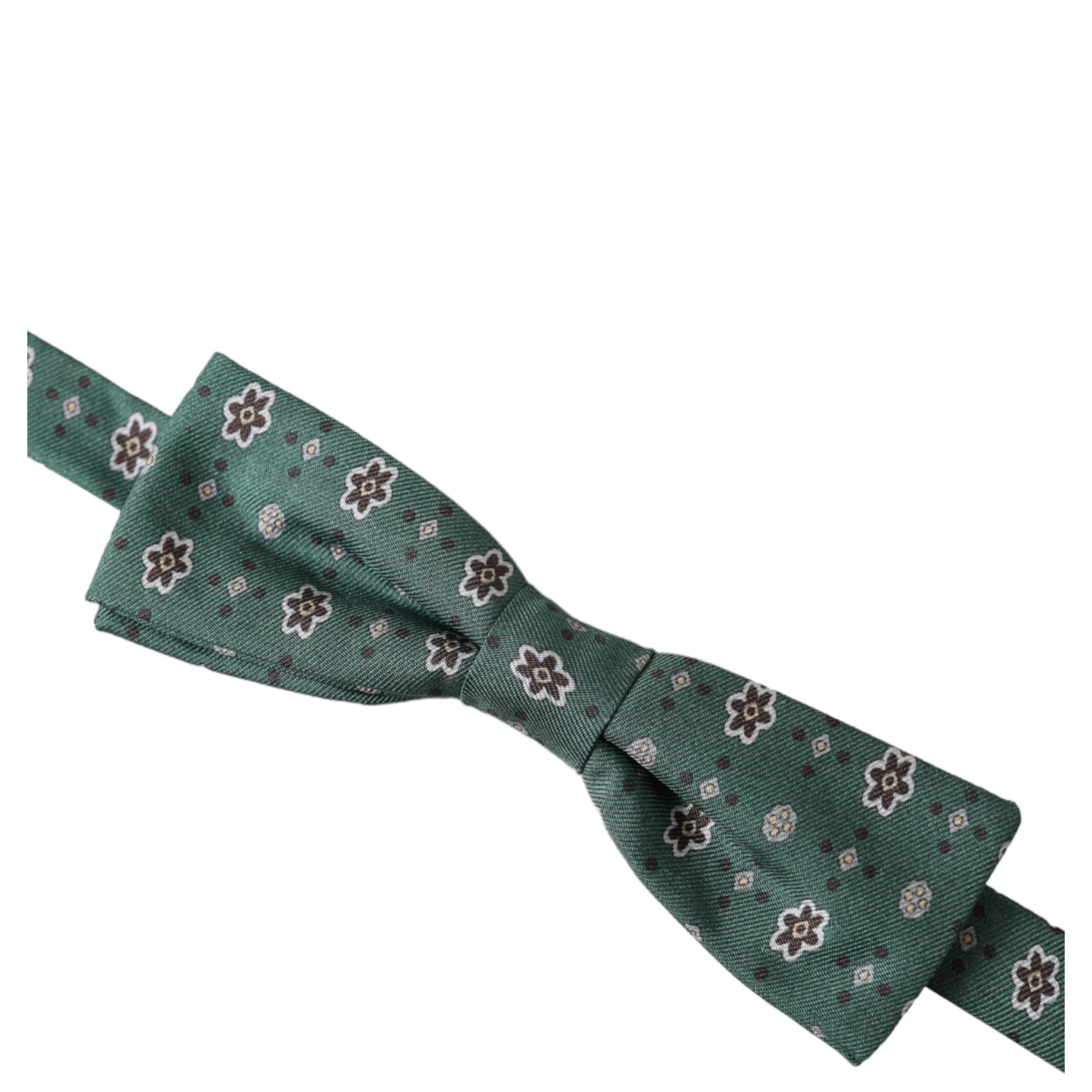 Mint Green Floral Adjustable Neck Men Bow Tie