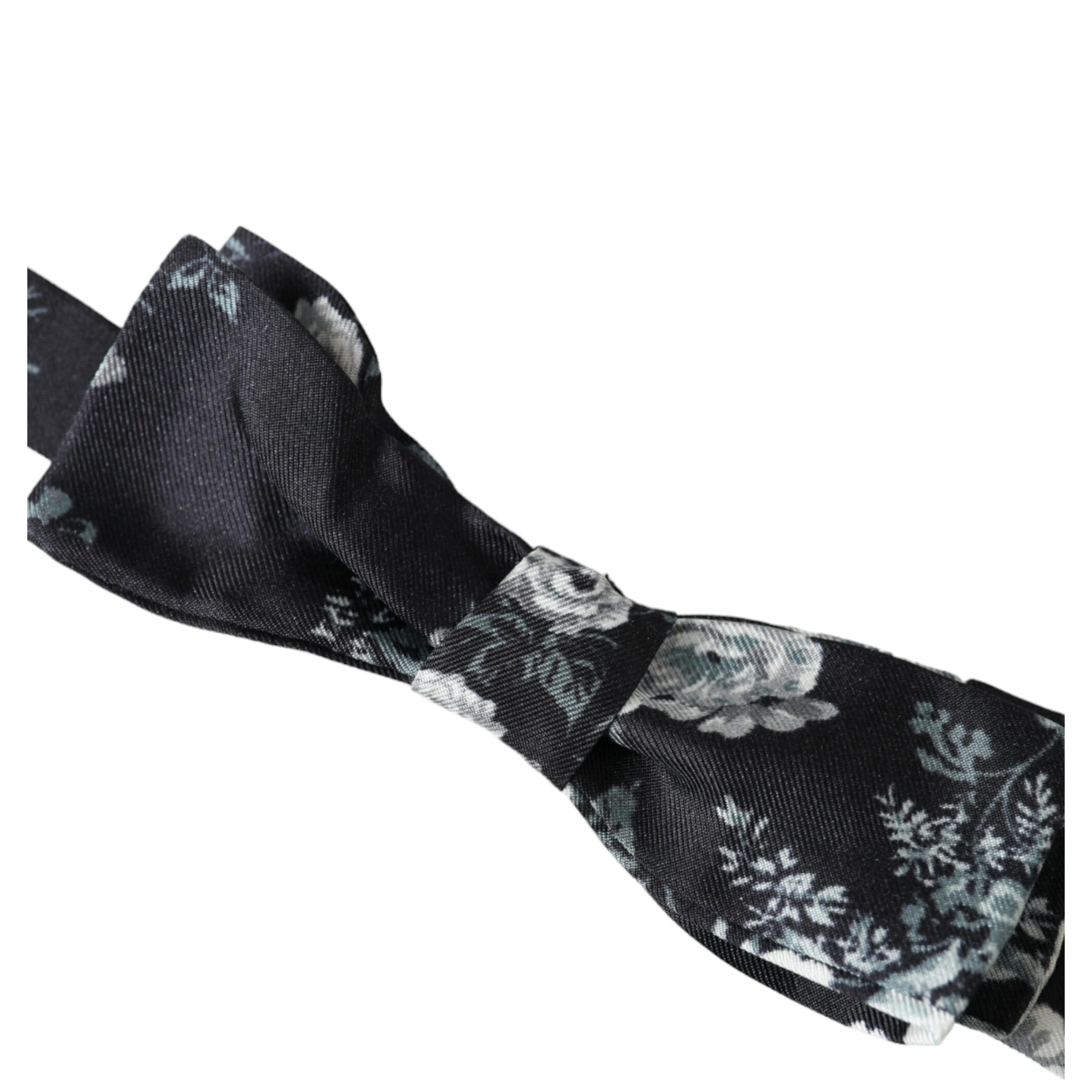 Black Floral Fantasy Adjustable Neck Men Bow Tie
