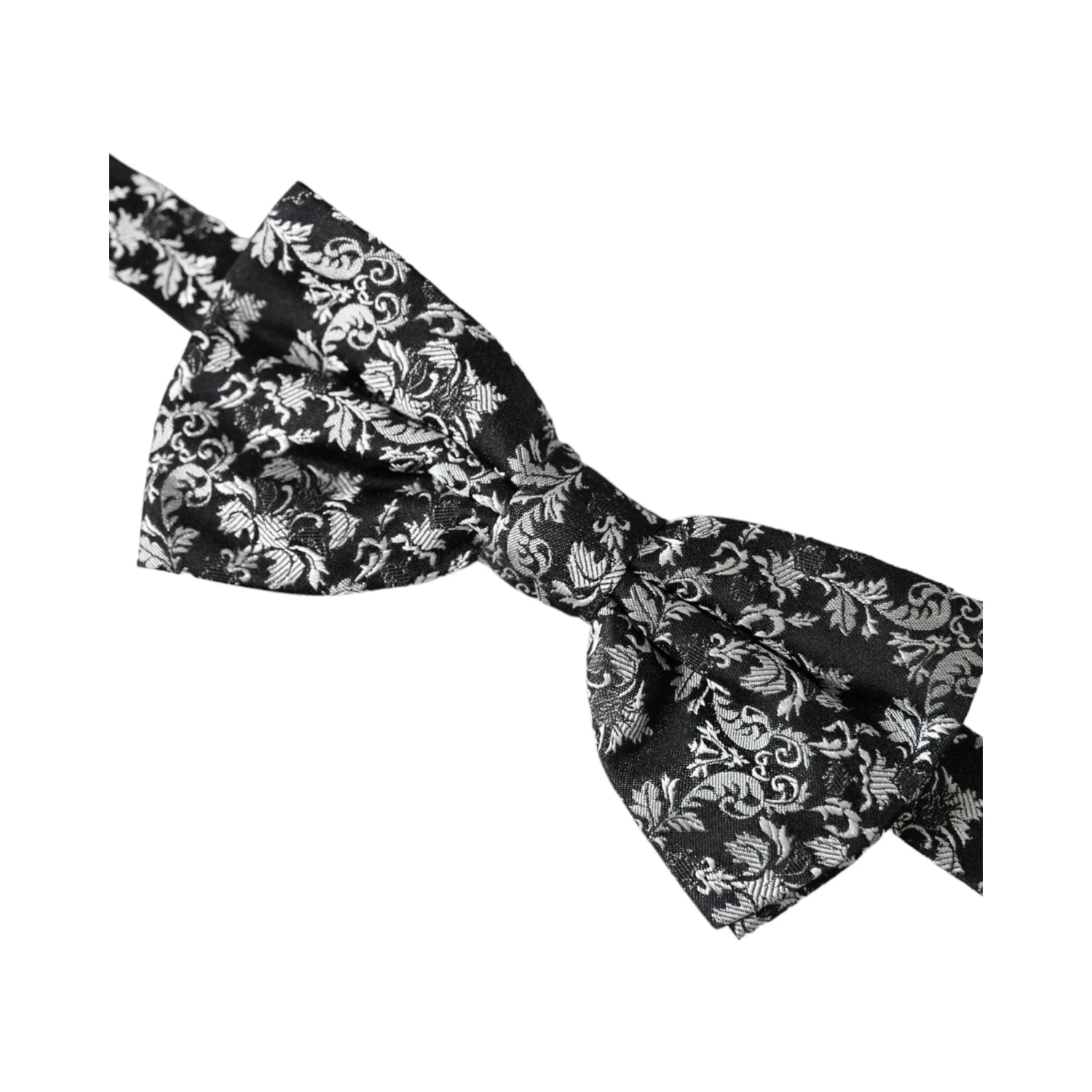 Black Floral Silk Adjustable Neck Men Bow Tie