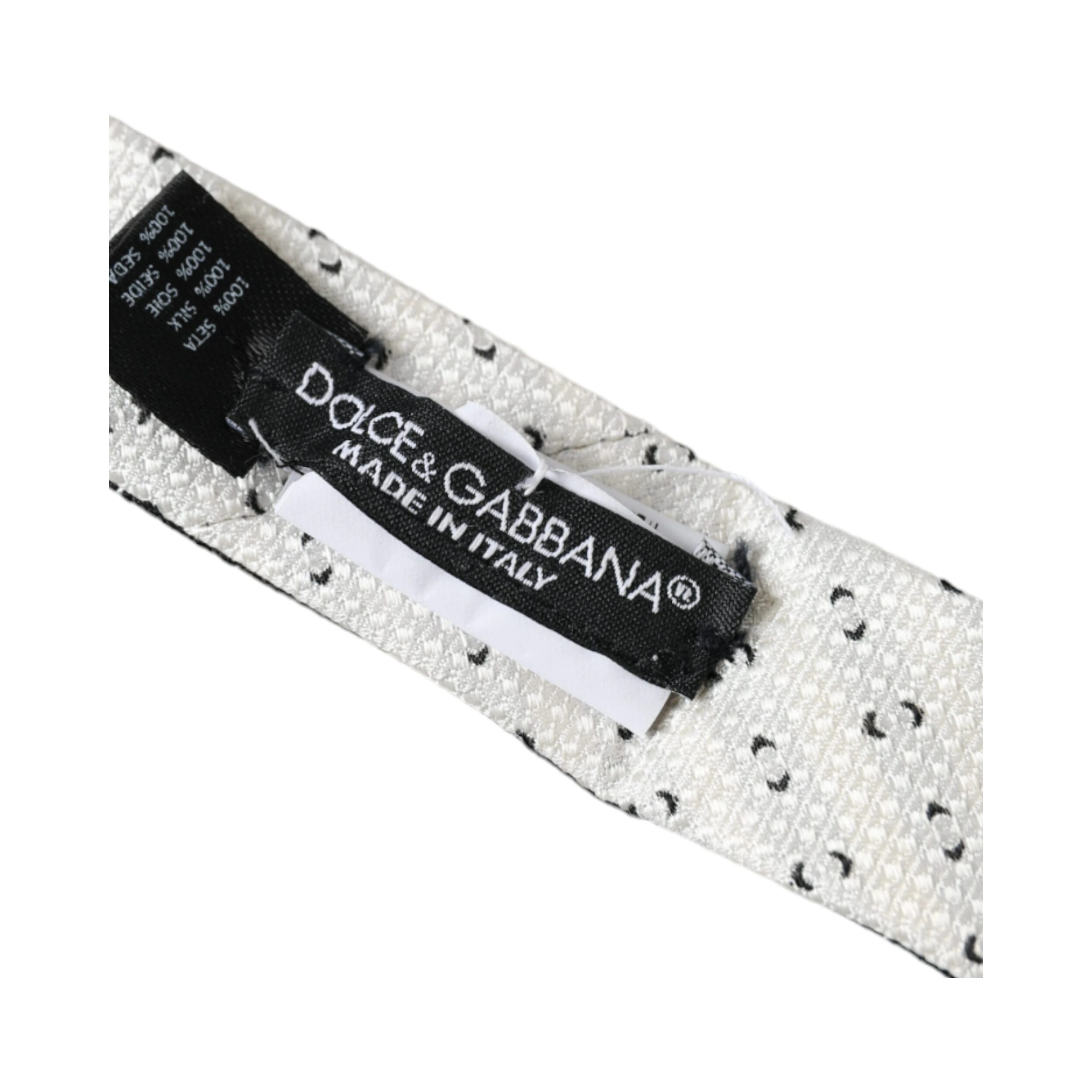 Black White Patterned Adjustable Tie