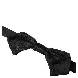 Black Satin Silk Adjustable Neck Men Bow Tie