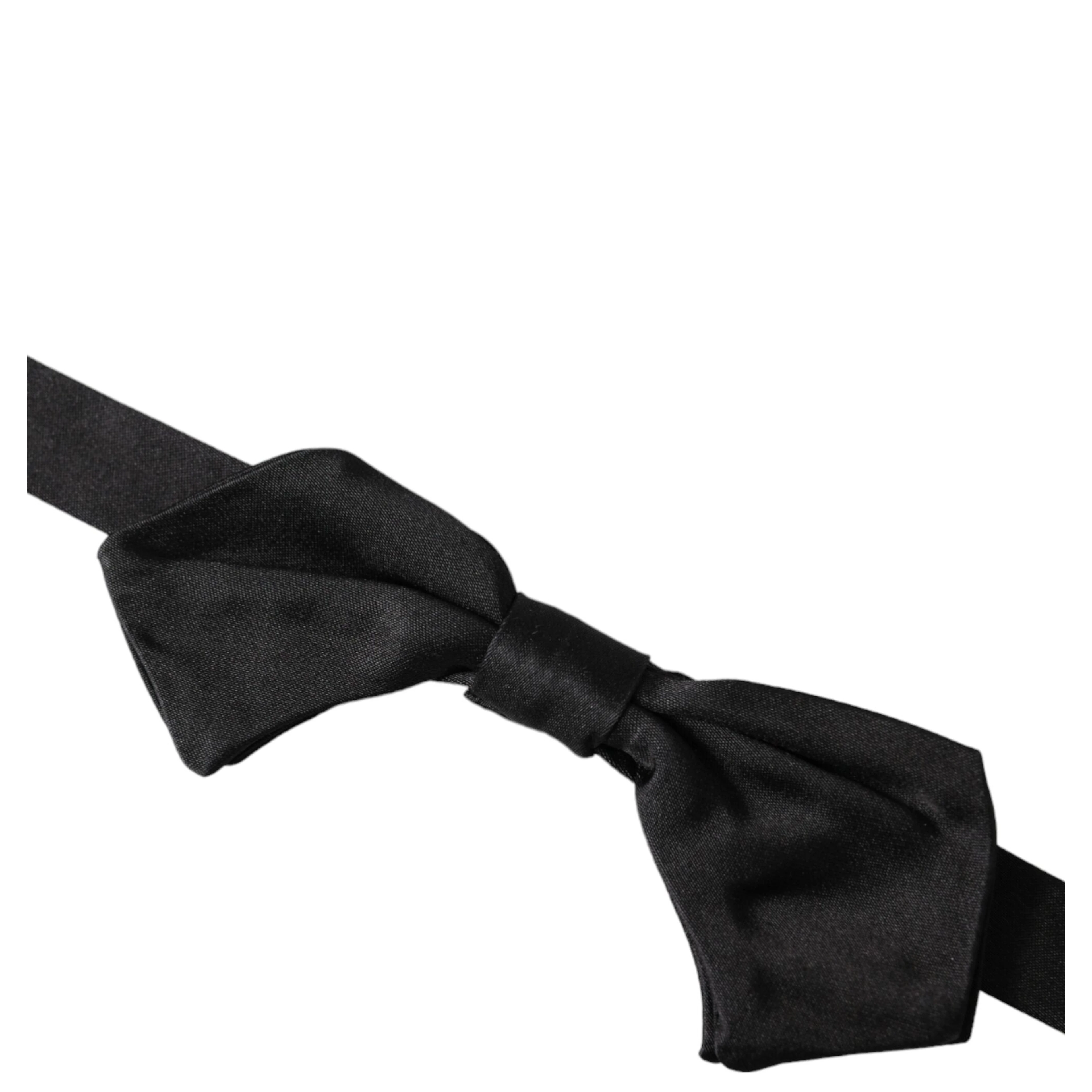 Black Satin Silk Adjustable Neck Men Bow Tie