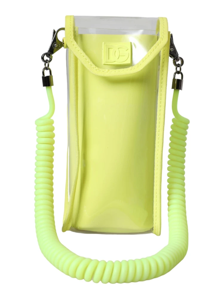 Yellow Green Plastic DG Logo Neck Strap Cardholder Wallet