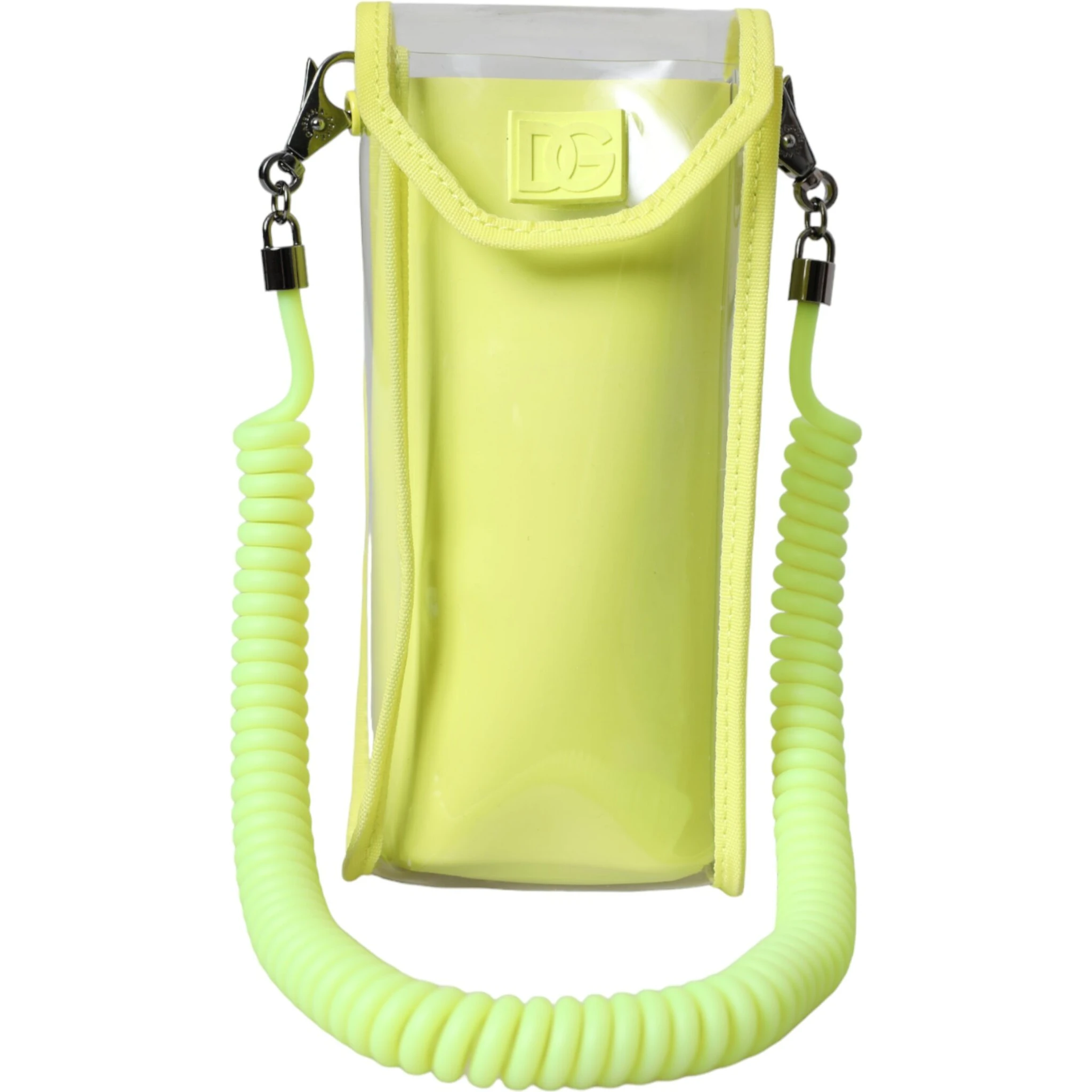 Yellow Green Plastic DG Logo Neck Strap Cardholder Wallet