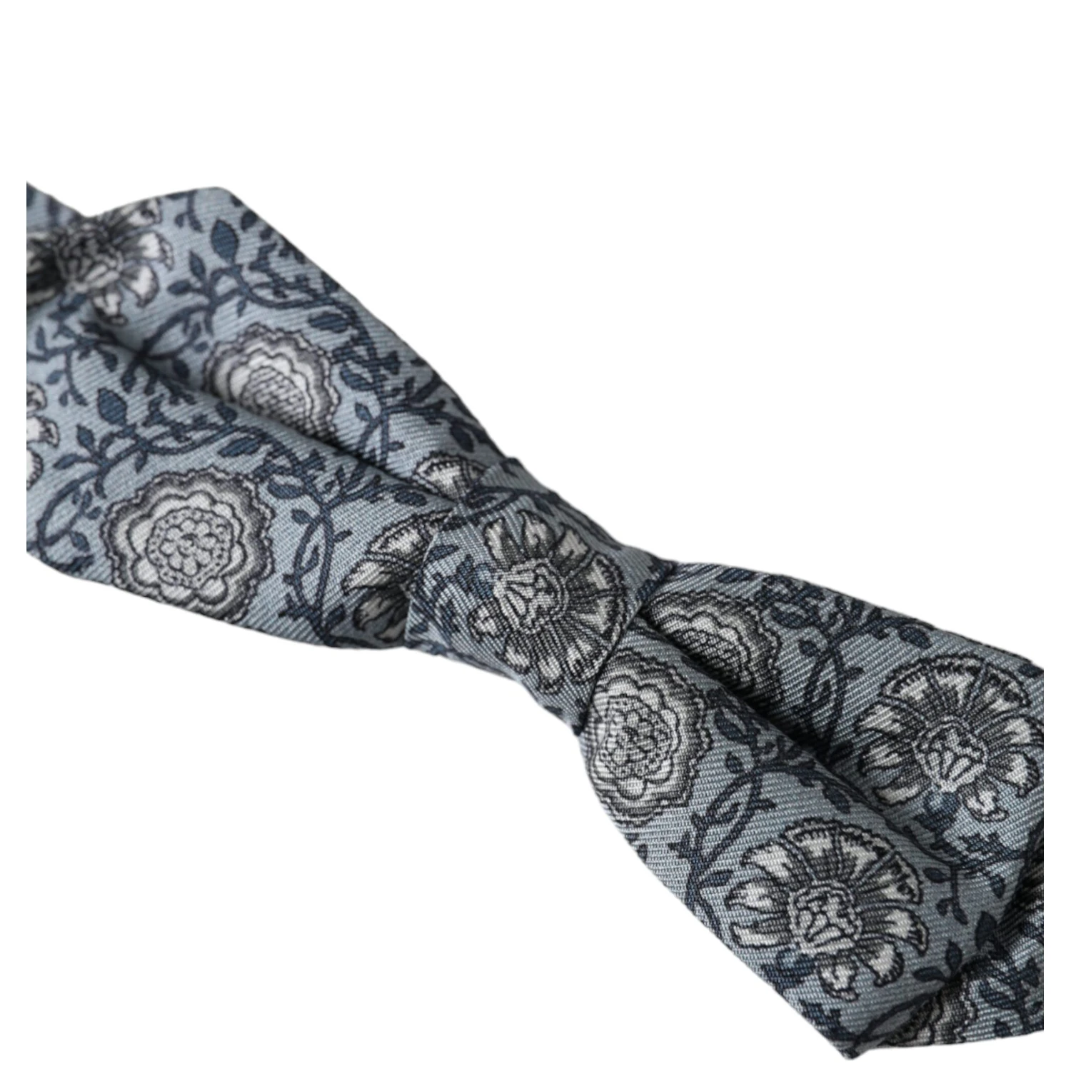 Gray Silk Patterned Adjustable Neck Men Bow Tie