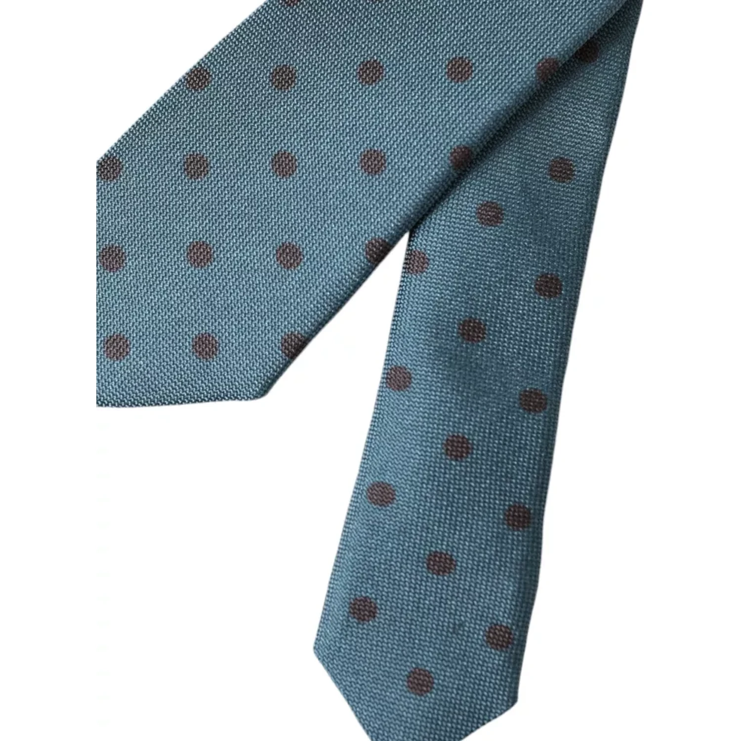 Green Black Polka Dot Silk Adjustable Men Tie
