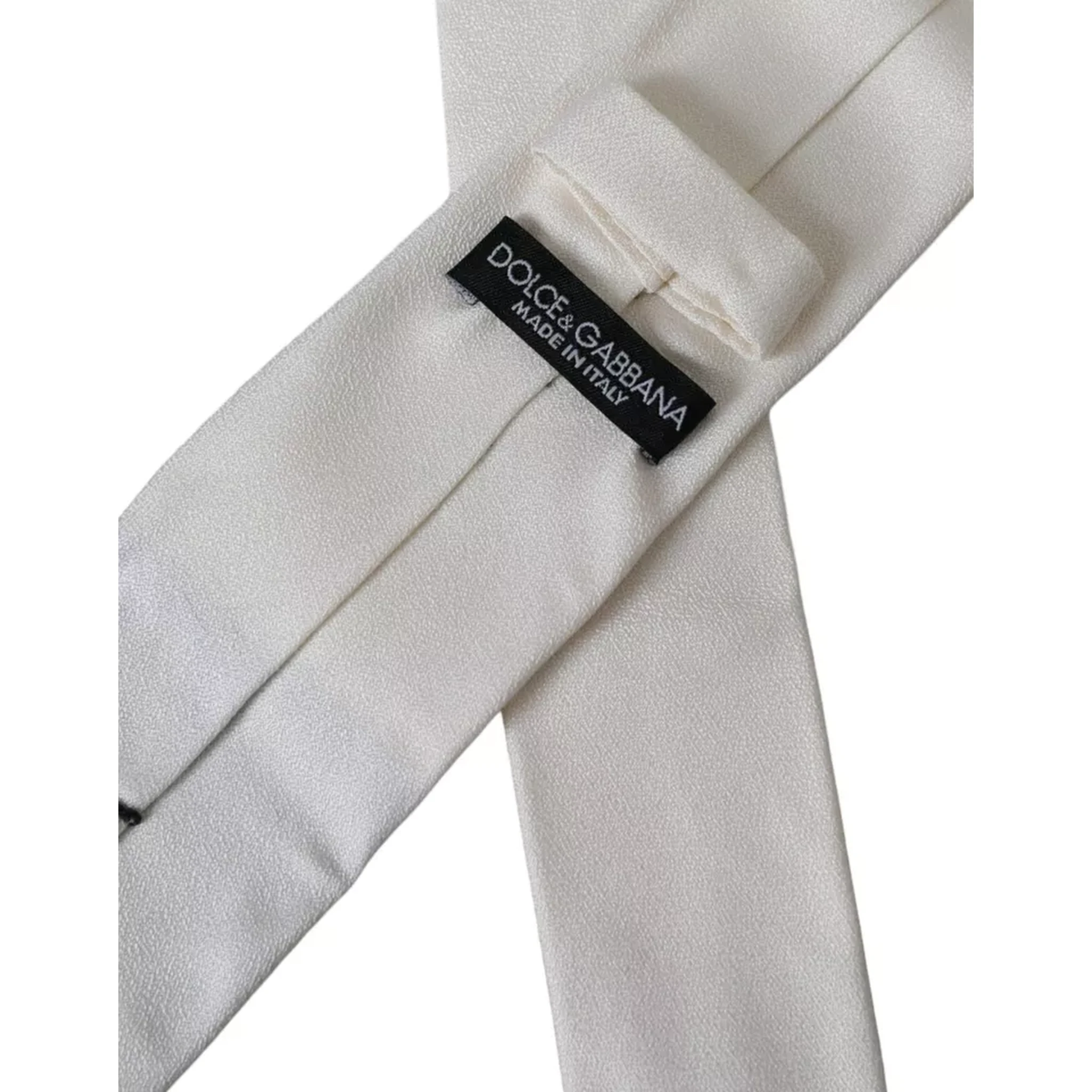 White Silk Classic Adjustable Men Tie
