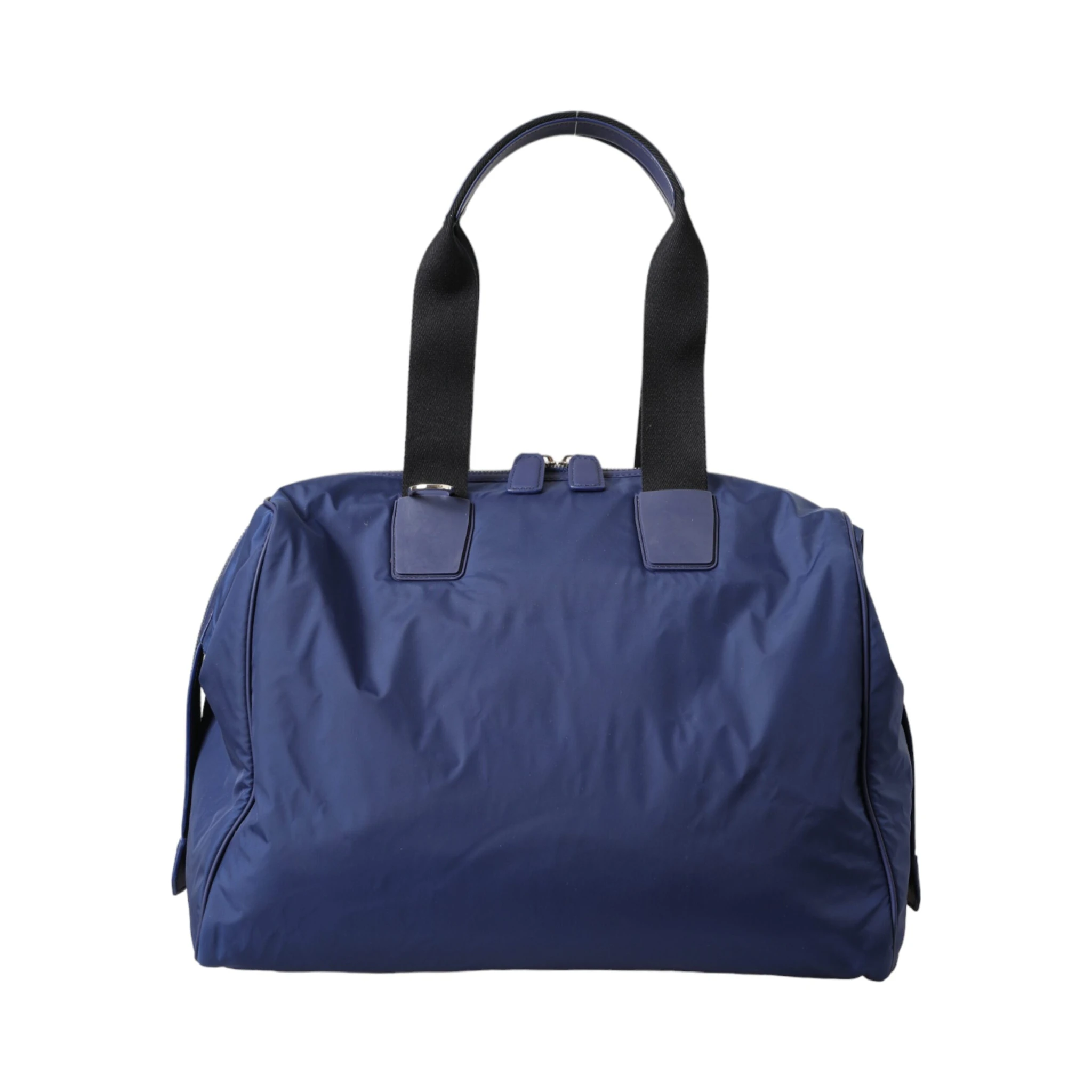 Blue Nylon Calfskin Hand Shoulder Duffel Bag