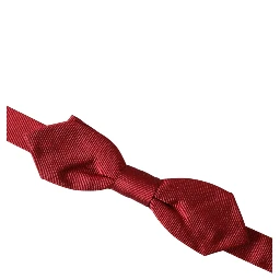 Red Silk Jacquard Adjustable Neck Men Bow Tie
