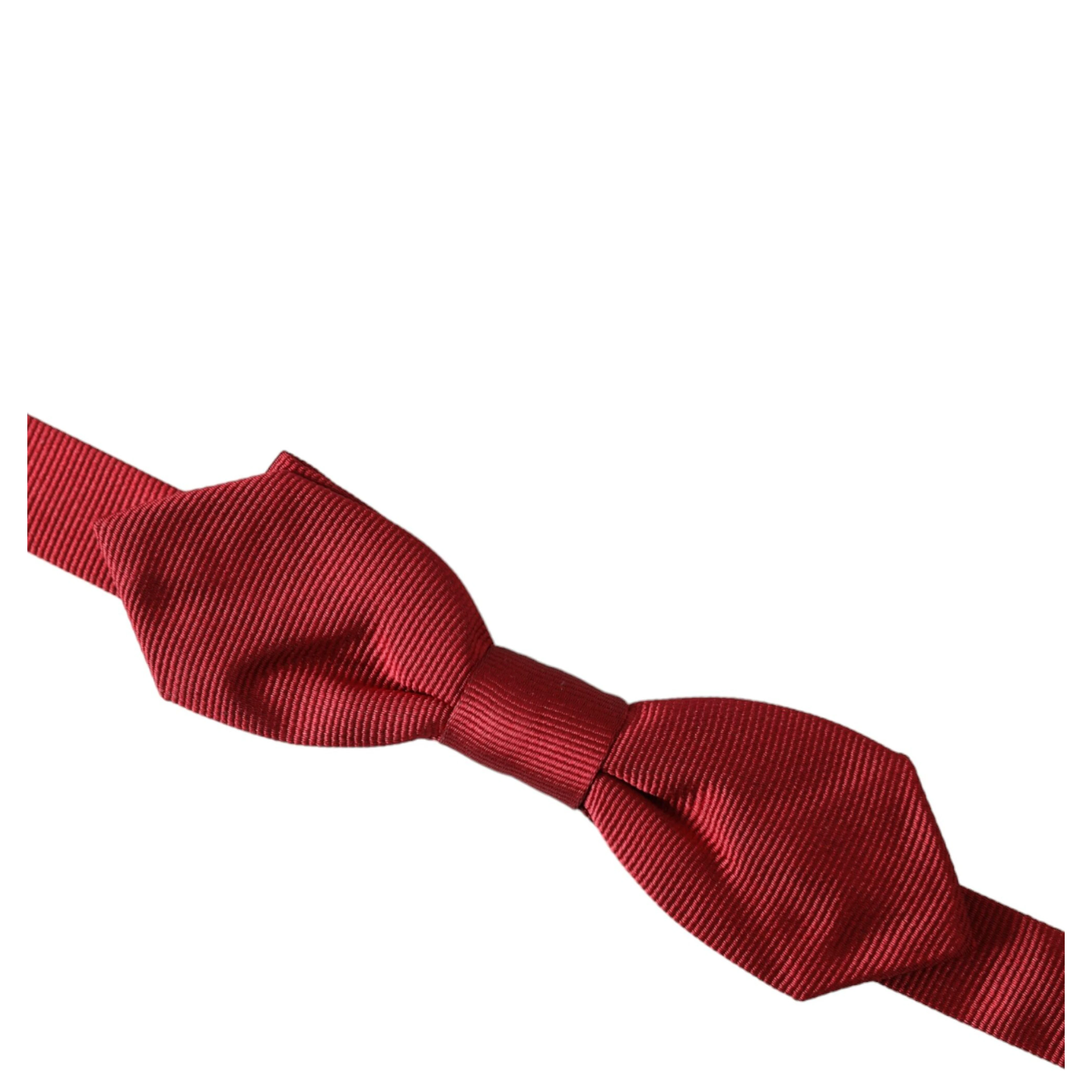 Red Silk Jacquard Adjustable Neck Men Bow Tie