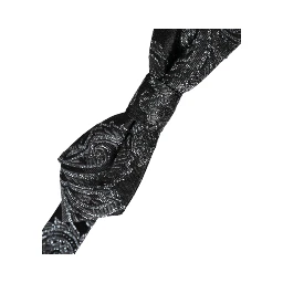 Black Silk Jacquard Adjustable Neck Men Bow Tie