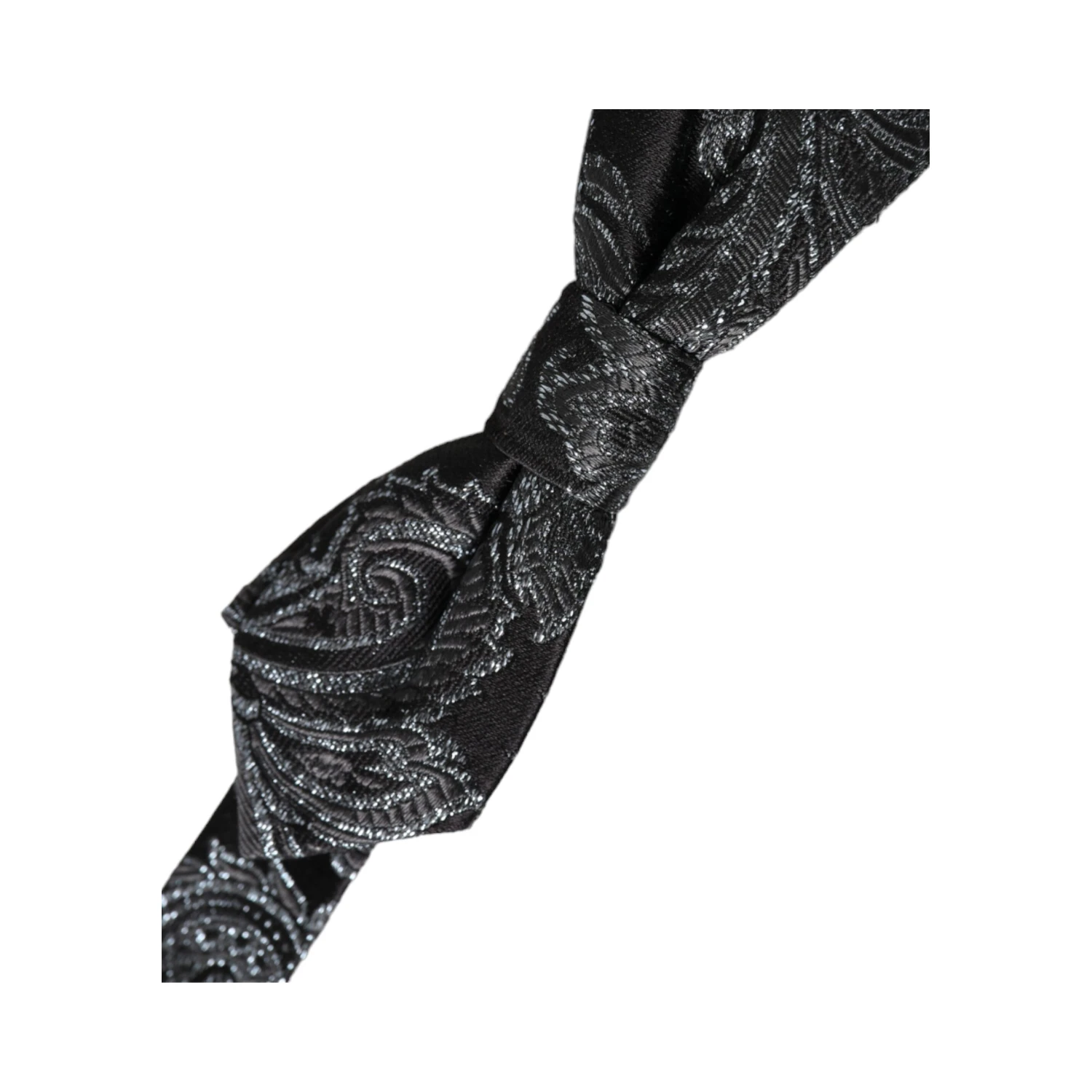 Black Silk Jacquard Adjustable Neck Men Bow Tie