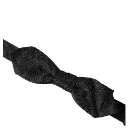 Black Silk Fantasy Adjustable Neck Men Bow Tie