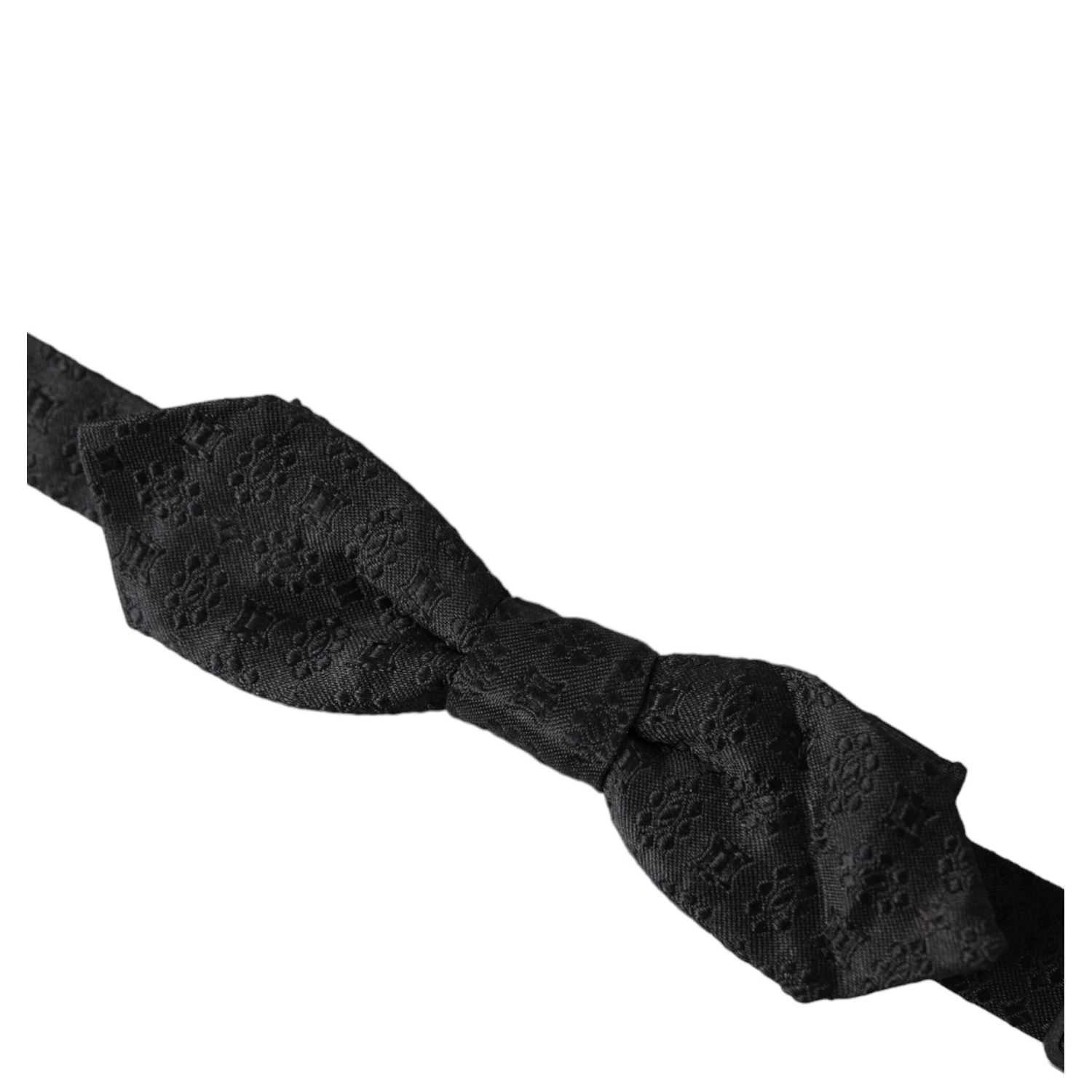 Black Silk Fantasy Adjustable Neck Men Bow Tie