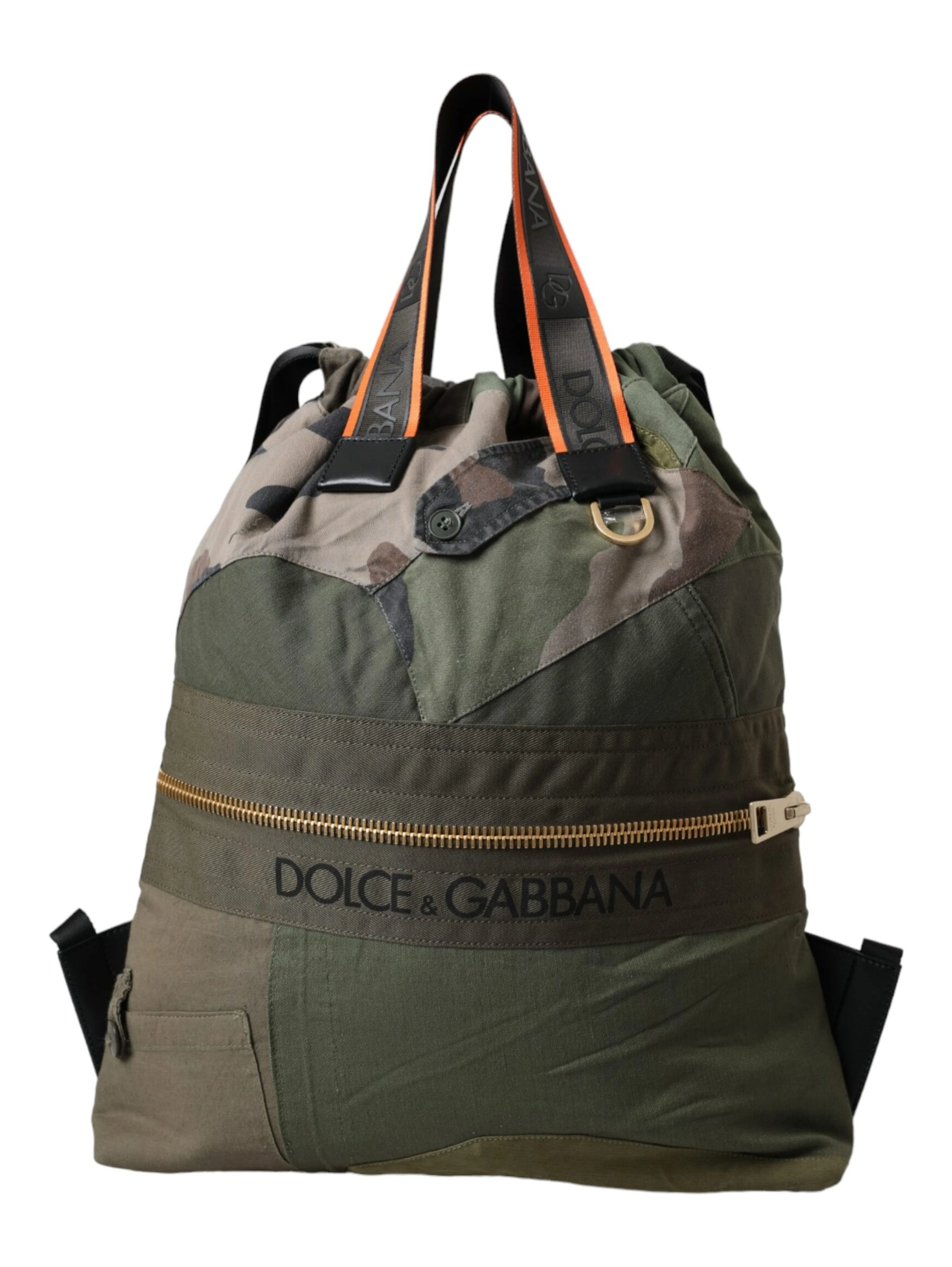 Military Green Patchwork Rucksack Backpack Bag