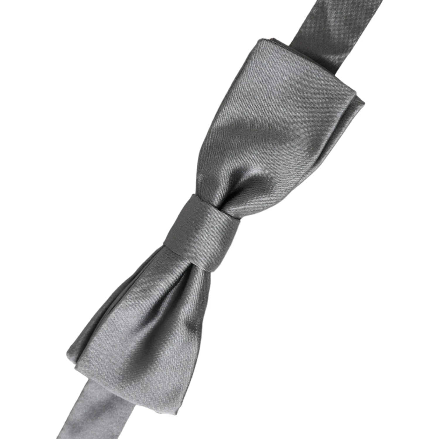 Gray Satin Silk Adjustable Neck Men Papillon Bow Tie