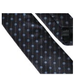 Black Blue Polka Dot Silk Adjustable Men Tie