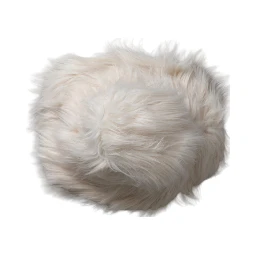 Off White Acrylic Fur Womens Bucket Hat