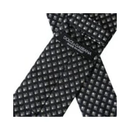 Black 100% Silk Patterned Adjustable Men Tie