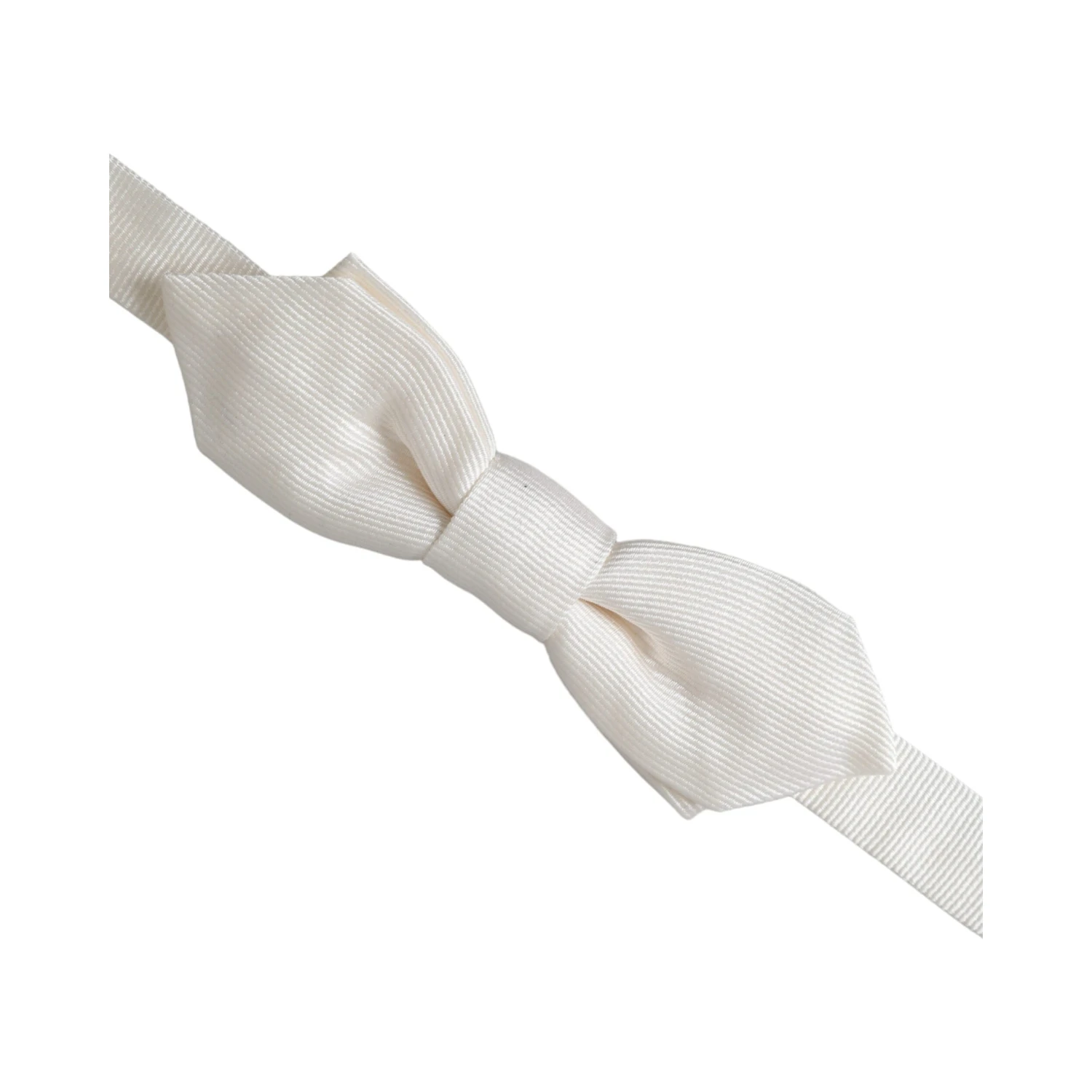 White Silk Adjustable Neck Men Papillon Bow Tie