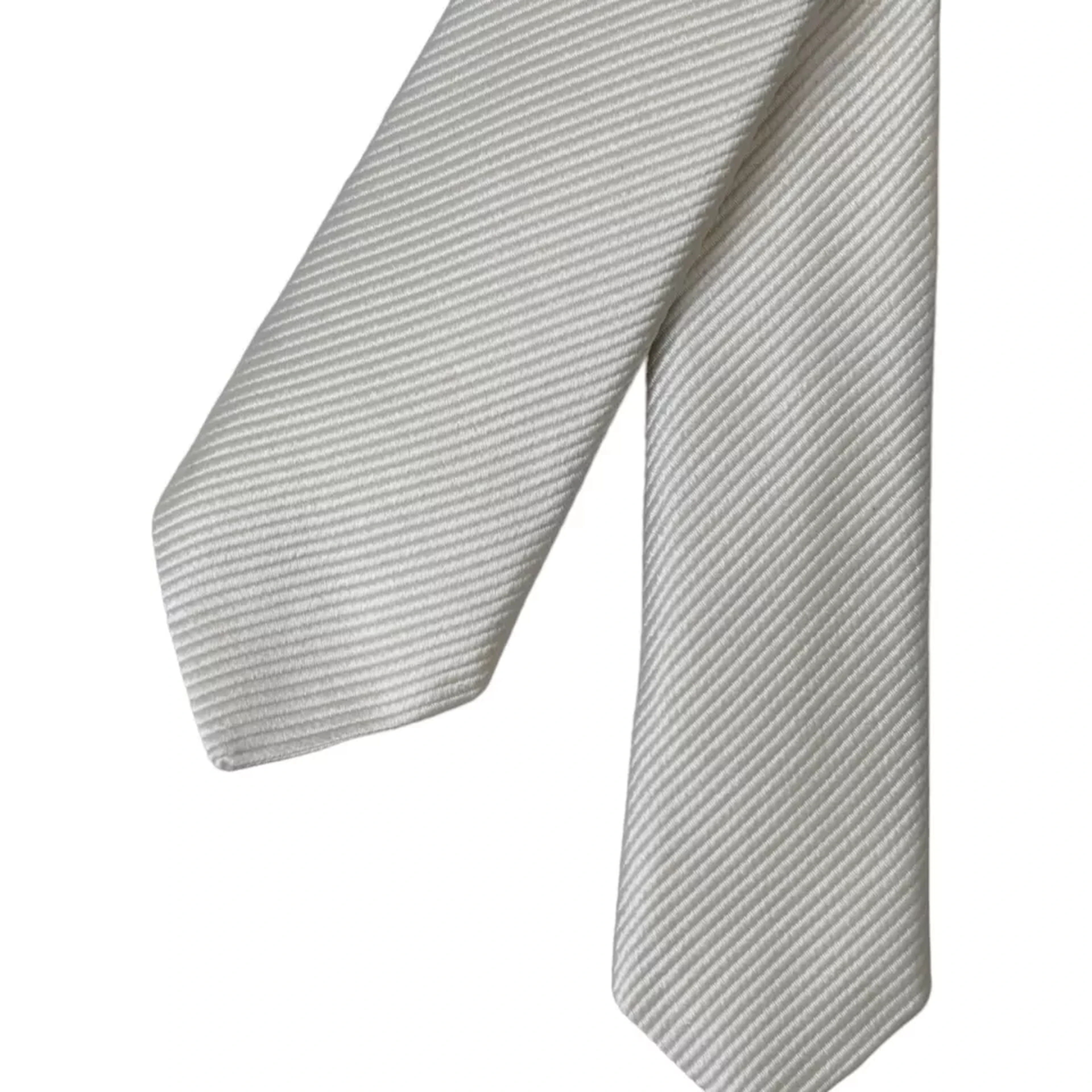 White Solid 100% Silk Adjustable Tie