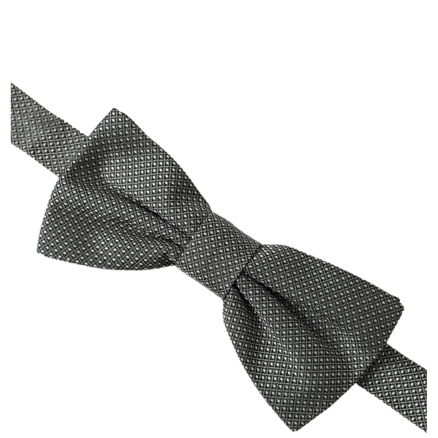 Gray Silk Patterned Adjustable Neck Men Bow Tie